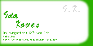 ida koves business card